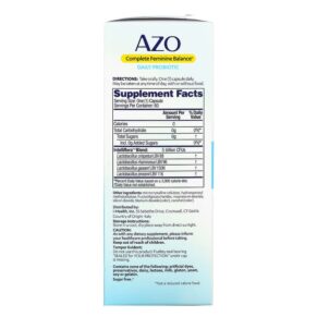 Azo Complete Feminine Balance Daily Probiotic 5 Billion Active Cultures 60 Once Daily Capsules 787651760186