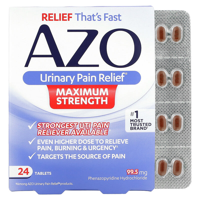 Azo Urinary Pain Relief Maximum Strength 24 Tablets 1 Azo Urinary Pain Relief Maximum Strength 24 viên 787651241531