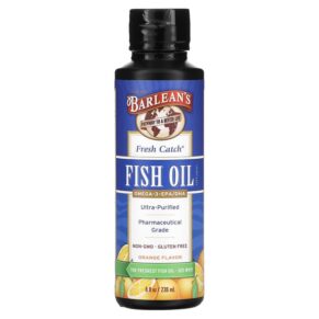 Barlean's Fresh Catch Fish Oil Omega-3 EPA/DHA Orange 8 fl oz (236 ml) 705875600019