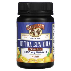 Barlean's Fresh Catch Fish Oil Omega-3 Ultra EPA/DHA Orange 60 viên 705875610063