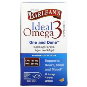 Barlean's Ideal Omega 3 Orange 1.000 mg EPA/DHA 60 viên 705875610193