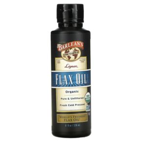 Barlean's Organic Lignan Flax Oil Supplement 8 fl oz (236 ml) 705875000048