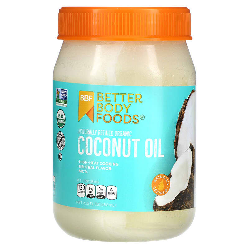BetterBody Foods Naturally Refined Organic Coconut Oil 15.5 fl oz (458 ml) 1 BetterBody Foods Naturally Refined Organic Coconut Oil 15.5 fl oz (458 ml) 897922002485