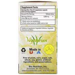 Bio Nutrition Moringa Super Food 5.000 mg 60 Vegetable Capsules 854936003129