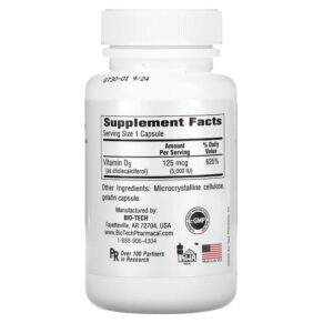 Bio Tech Pharmacal Inc D3-5 Cholecalciferol 250 Capsules 705105094700