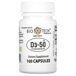Bio Tech Pharmacal Inc D3-50 Cholecalciferol 100 viên 705105101101