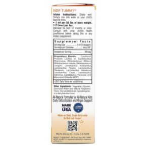Bioray Inc. Kids NDF Tummy 11-Strain Probiotic Blend Raspberry 2 fl oz (60 ml) 736211465955