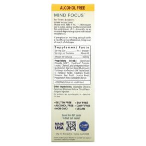 Bioray Inc. Mind Focus & Mental Energy Alcohol Free 2 fl oz (60 ml) 646858160031