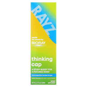 Bioray Inc. Rayz Thinking Cap Naturopathic Herbal Drops Lemon 2 fl oz (59 ml) 752830679382