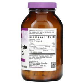 Bluebonnet Nutrition Calcium Citrate & Vitamin D3 180 Caplets 3 Bluebonnet Nutrition Calcium Citrate & Vitamin D3 180 Caplets 743715007123