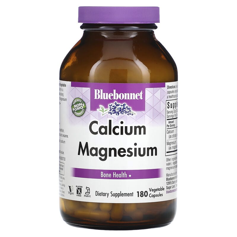 Bluebonnet Nutrition Calcium Magnesium 180 Vegetable Capsules 1 Bluebonnet Nutrition Calcium Magnesium 180 viên 743715007147