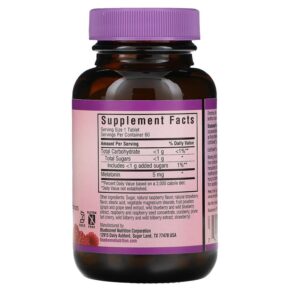Bluebonnet Nutrition Earth Sweet Chewables Melatonin Raspberry 5 mg 60 Chewable Tablets 743715009967
