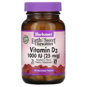 Bluebonnet Nutrition Earth Sweet Vitamin D3 Raspberry 1.000 IU (25 mcg) 90 viên 743715003620