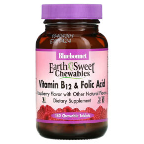 Bluebonnet Nutrition EarthSweet Vitamin B-12 & Folic Acid Raspberry 180 viên 743715004351