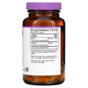 Bluebonnet Nutrition Flush-Free Niacin 500 mg 120 Vegetable Capsules 743715004641