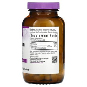 Bluebonnet Nutrition Magnesium Citrate 120 Caplets 743715007314