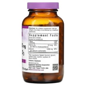 Bluebonnet Nutrition Milk-Free Calcium & Vitamin D3 600 mg 120 Softgels 3 Bluebonnet Nutrition Milk-Free Calcium & Vitamin D3 600 mg 120 Softgels 743715007048