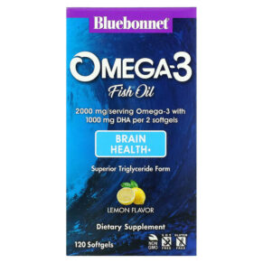 Bluebonnet Nutrition Omega-3 Fish Oil Brain Health Lemon 120 viên 743715009455