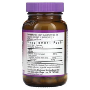 Bluebonnet Nutrition Pomegranate Whole Fruit Extract 60 Vegetable Capsules 743715009837