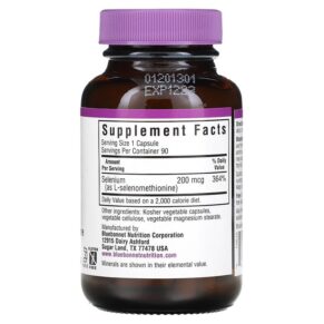 Bluebonnet Nutrition Selenium 200 mcg 90 Vegetable Capsules 743715007369