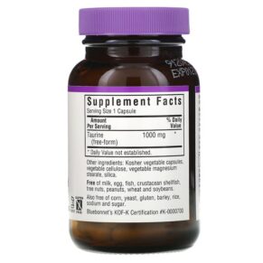 Bluebonnet Nutrition Taurine 1.000 mg 50 Vegetable Capsules 743715000872