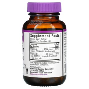 Bluebonnet Nutrition Vitamin A & D3 100 Softgels 743715003033