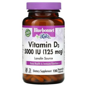 Bluebonnet Nutrition Vitamin D3 125 mcg (5.000 IU) 120 viênule 743715003699