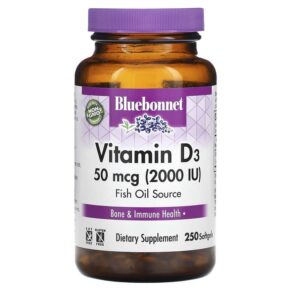 Bluebonnet Nutrition Vitamin D3 50 mcg (2.000 IU) 250 viên 743715003194