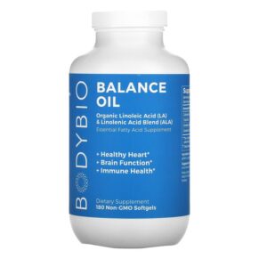 BodyBio Balance Oil Linoleic Acid (LA) & Linolenic Acid Blend (ALA) 180 Non-GMO viên 743474911020
