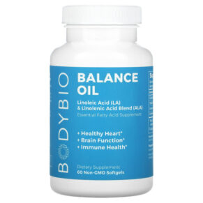 BodyBio Balance Oil Linoleic Acid (LA) & Linolenic Acid Blend (ALA) 60 Non-GMO viên 743474911051