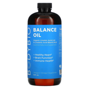 BodyBio Balance Oil Organic Linoleic Acid (LA) & Linolenic Acid Blend (ALA) 16 fl oz (473 ml) 743474030165