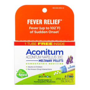 Boiron Aconitum Fever Relief Meltaway Pellets 30C 3 Tubes 80 mỗi viên 306969003541