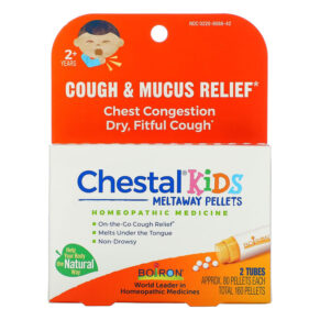 Boiron Kids Chestal Meltaway Pellets Cough & Mucus Relief 2+ Years 2 Tubes Approx. 80 mỗi viên 306969066423