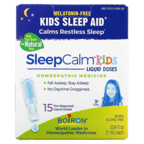 Boiron Kids SleepCalm Liquid Doses 3+ Years Melatonin-Free 15 Pre-Measured Liquid Doses 0.034 fl oz (1 ml) 306969309094