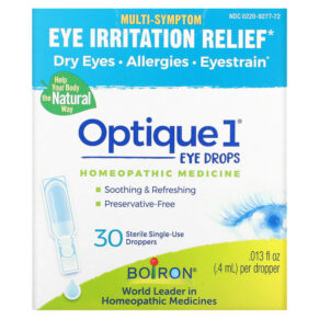 Boiron Optique 1 Eye Irritation Relief Eye Drops 30 Sterile Single-Use Droppers 0.013 fl oz (0.4 ml) 306969277720