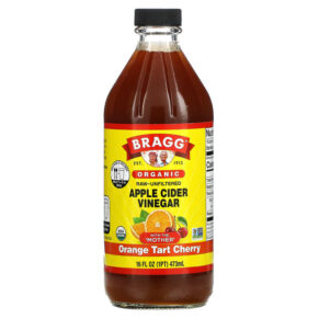 Bragg Organic Apple Cider Vinegar Raw-Unfiltered Orange Tart Cherry 16 fl oz (473 ml) 074305015168