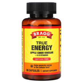 Bragg True Energy Apple Cider Vinegar + 6 B Vitamins Caffeine Free 90 viên 074305090042