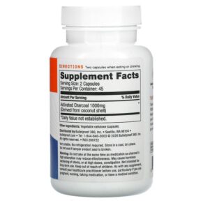 BulletProof Coconut Charcoal Detox & Gas Relief 1.000 mg 90 Veg Capsules 815709020828