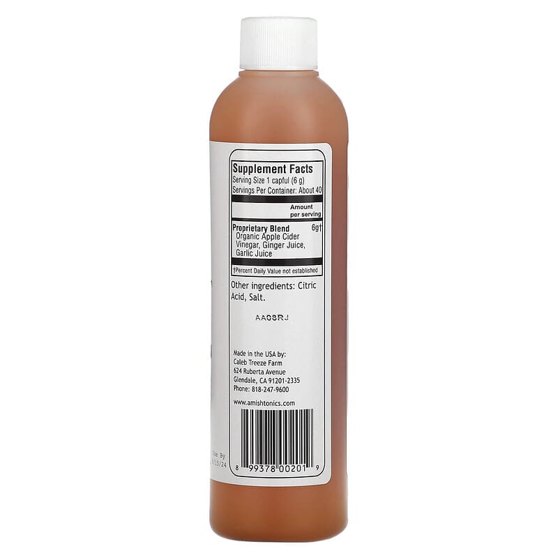 Caleb Treeze Organic Farm Old Amish Digestion Tonic 8 fl oz (237 ml) 8 Thành phần vi chất Caleb Treeze Organic Farm Old Amish Digestion Tonic 8 fl oz (237 ml) 899378002019