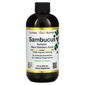 California Gold Nutrition Adult Sambucus Elderberry 8 fl oz (240 ml) 898220013708