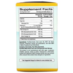 California Gold Nutrition Baby's DHA Omega-3s with Vitamin D3 1.050 mg 2 fl oz (59 ml) 898220008711