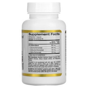 California Gold Nutrition BCAA AjiPure Branched Chain Amino Acids 500 mg 60 Veggie Caps 3 California Gold Nutrition BCAA AjiPure Branched Chain Amino Acids 500 mg 60 Veggie Caps 898220011278