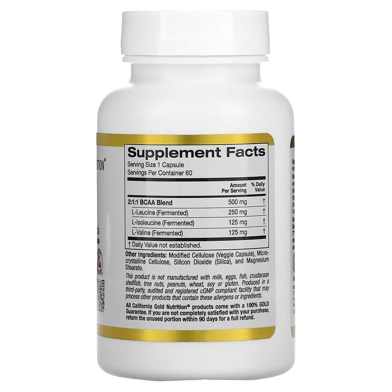 California Gold Nutrition BCAA AjiPure Branched Chain Amino Acids 500 mg 60 Veggie Caps 8 Thành phần vi chất California Gold Nutrition BCAA AjiPure Branched Chain Amino Acids 500 mg 60 viên 898220011278
