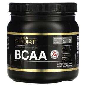 California Gold Nutrition BCAA Powder AjiPure Branched Chain Amino Acids 16 oz (454 g) 898220010585