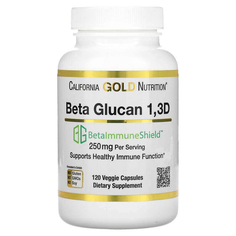 California Gold Nutrition Beta Glucan 1-3D with Beta-ImmuneShield 125 mg 120 Veggie Capsules 1 California Gold Nutrition Beta Glucan 1-3D + Beta-ImmuneShield 125 mg 120 viên 898220017966