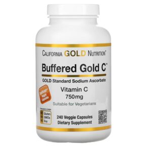 California Gold Nutrition Buffered Gold C GOLD Standard Sodium Ascorbate (Vitamin C) 750 mg 240 viên 898220012374