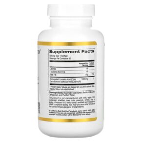 California Gold Nutrition CLA Conjugated Linoleic Acid 1.000 mg 90 Softgels 898220012640