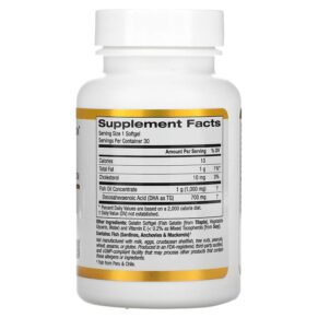 California Gold Nutrition DHA 700 Fish Oil Pharmaceutical Grade 1.000 mg 30 Fish Gelatin Softgels 898220012527