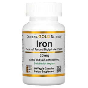 California Gold Nutrition Ferrochel Iron (Bisglycinate) 36 mg 90 viên 898220013470