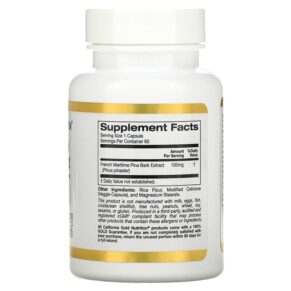 California Gold Nutrition French Maritime Pine Bark Extract Oligopin 100 mg 60 Veggie Capsules 3 California Gold Nutrition French Maritime Pine Bark Extract Oligopin 100 mg 60 Veggie Capsules 898220011957